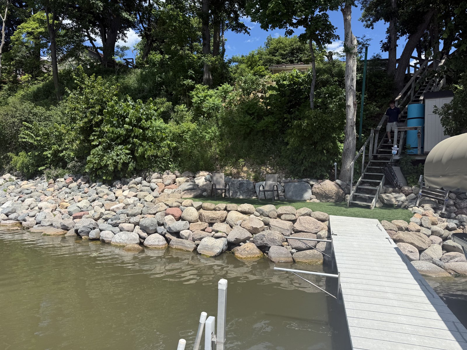 Dock with rock riprap