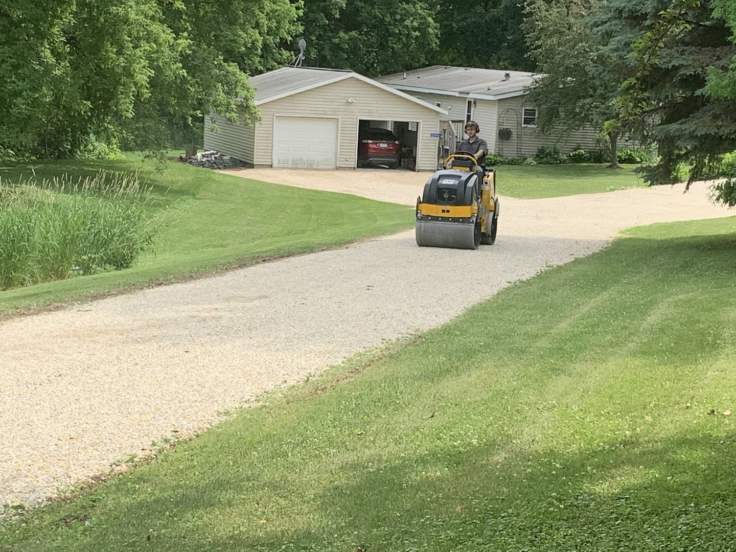 Gravel driveway compaction